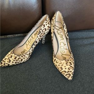 Leopard pointed toe Sal Edelman heels